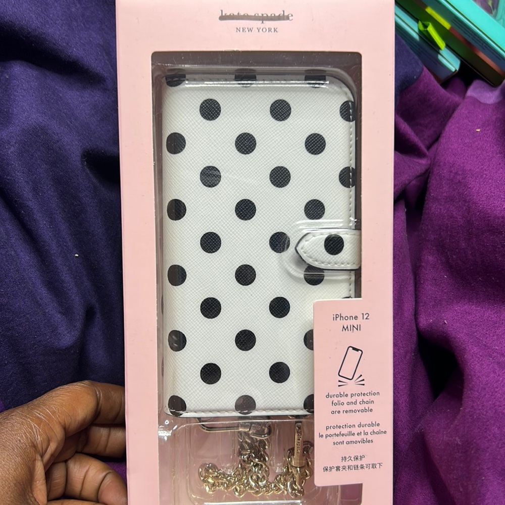 KATE SPADE IPhone 12 Mini Polka Dot Phone case crossbody or wallet